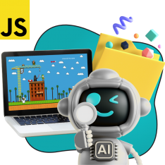 Язык программирования JavaScript + AI. Проектное обучение + геймификация + AI-помощники - КИБЕРшкола программирования для детей, компьютерные курсы для школьников, начинающих и подростков - KIBERone г. Берёзовский